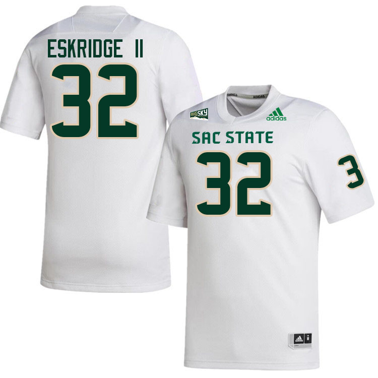 Sacramento State Hornets #32 Matthew Eskridge II College Football Jerseys Stitched-White